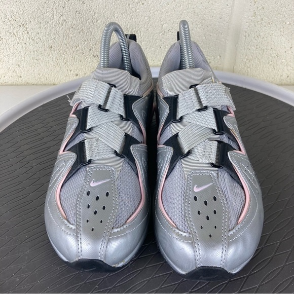 Nike Gray and Pink Athletic Shoes with Distinctive Lacing - Picture 3 of 7